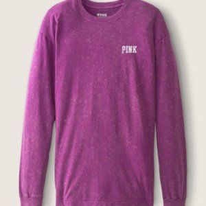 Victoria Secret PINK Cotton Long Sleeve Campus Tee Shirt
